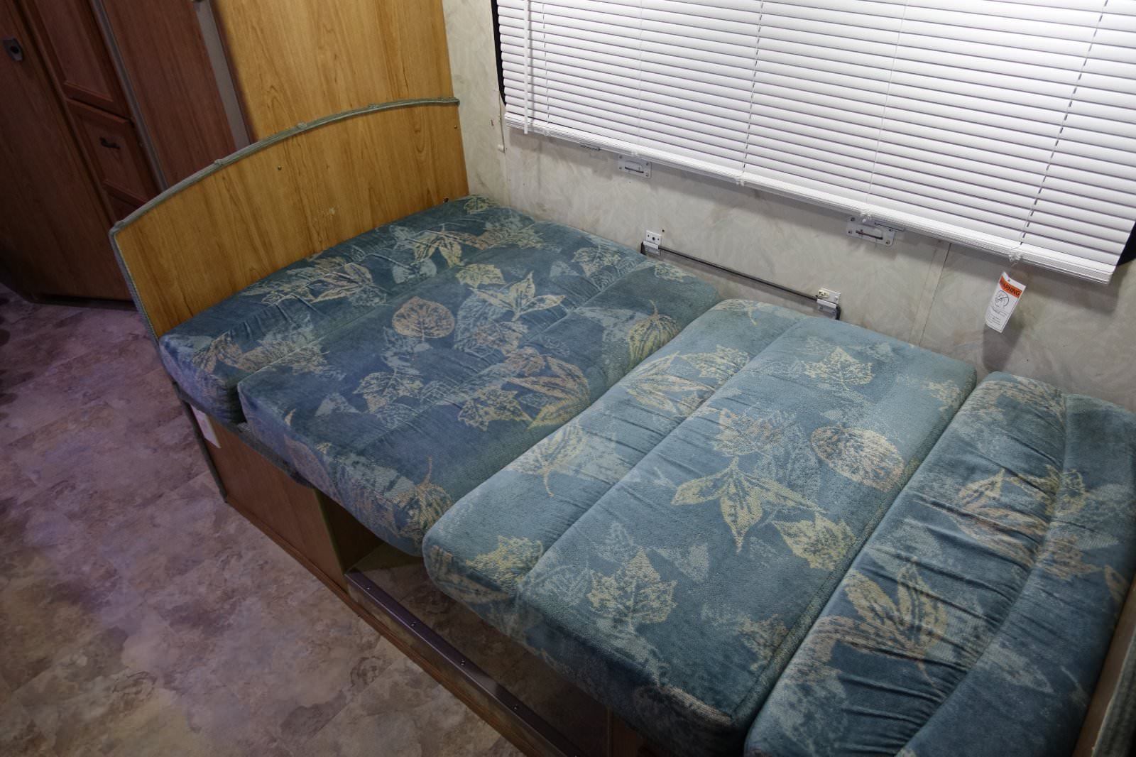 Dinette folded down into a sleeping area
